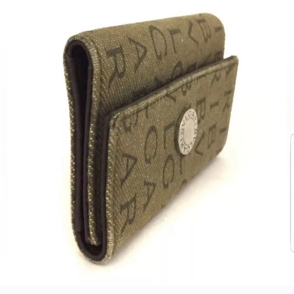 Guc BVLGARI (Italy) LogoMania Canvas 4 Ring Key Case Card Holder Wallet - Picture 4 of 6